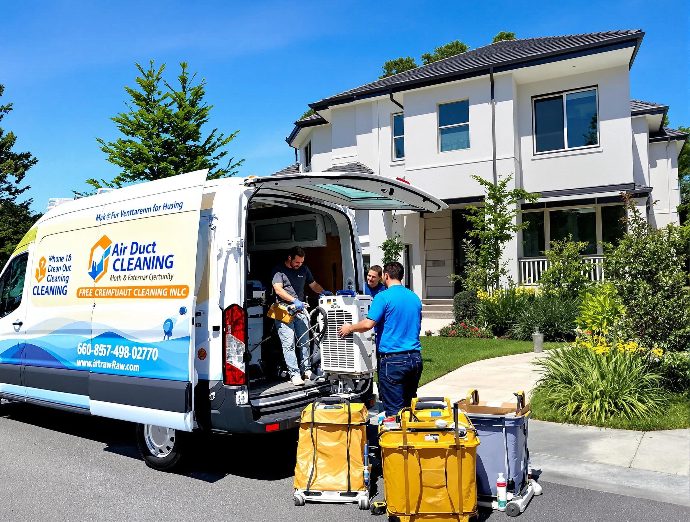 Alpine Air Duct Cleaning technician performing professional air duct cleaning in Alpine