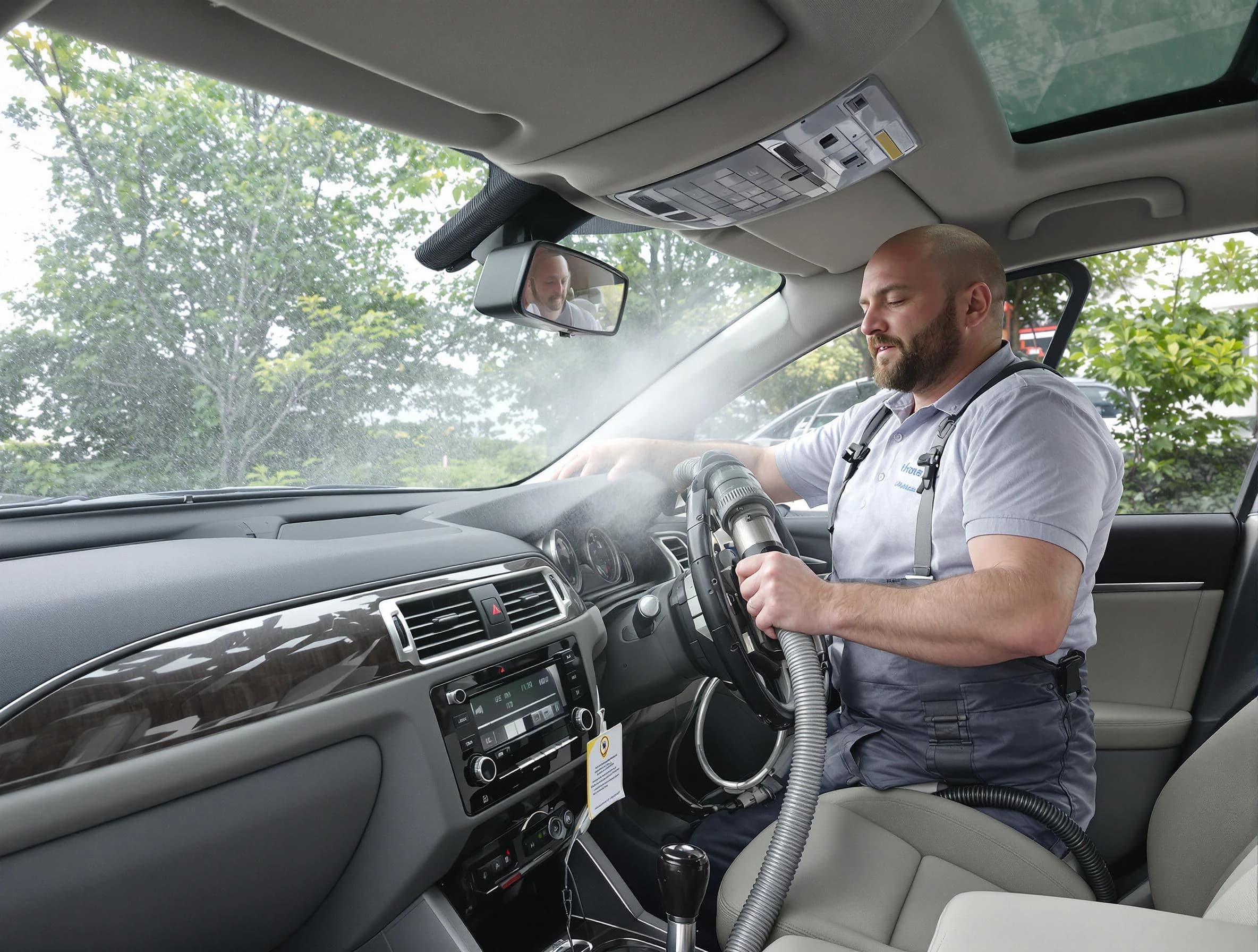 Alpine Air Duct Cleaning specialist performing professional car duct cleaning in Alpine