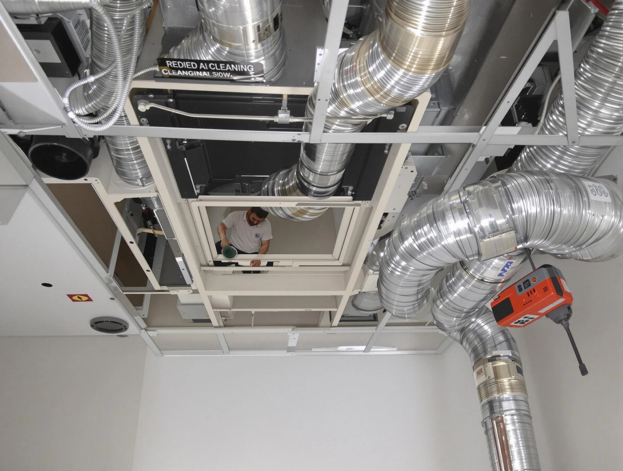 Alpine Air Duct Cleaning technician performing detailed central duct system cleaning in Alpine