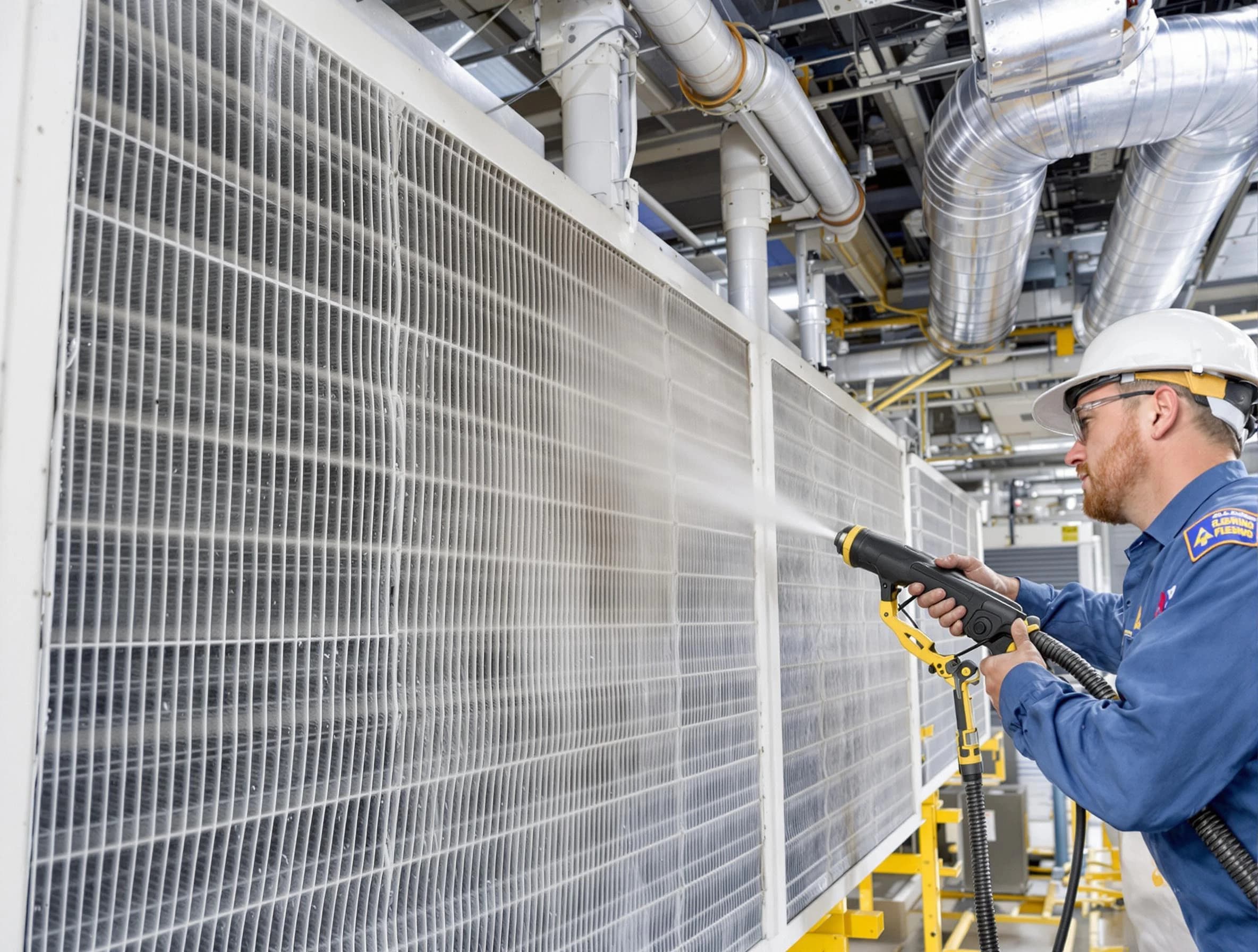 Professional commercial coil cleaning by Alpine Air Duct Cleaning in Alpine